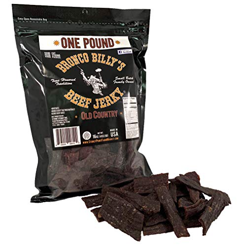 Bronco Billy's Beef Jerky Old Country One Pound Resealable Bag